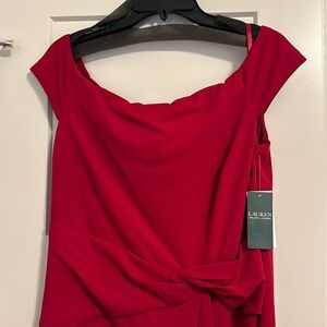 Ralph Lauren Women's Saran a line Sheath Dress Red Size 14
